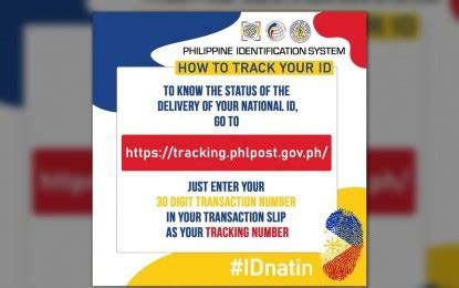 Track PhilID delivery status via PHLPost website .